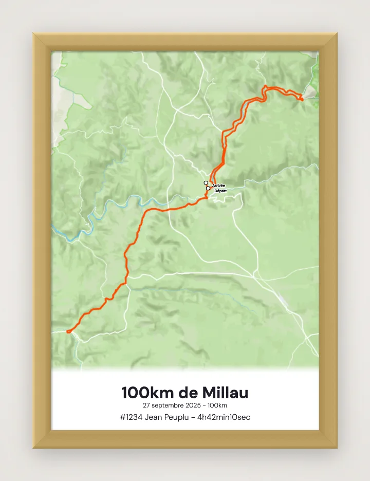 100km de Millau framed poster