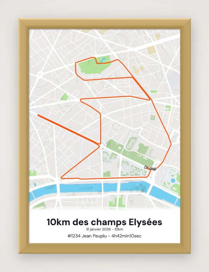 Poster 10km des champs Elysées incorniciato