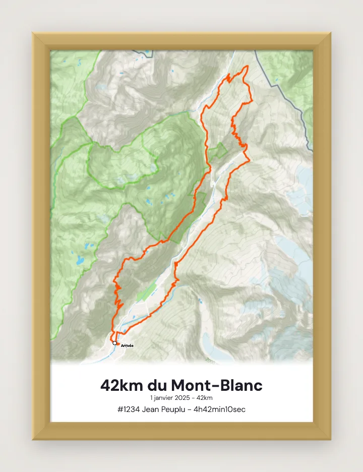 Póster 42km du Mont-Blanc enmarcado