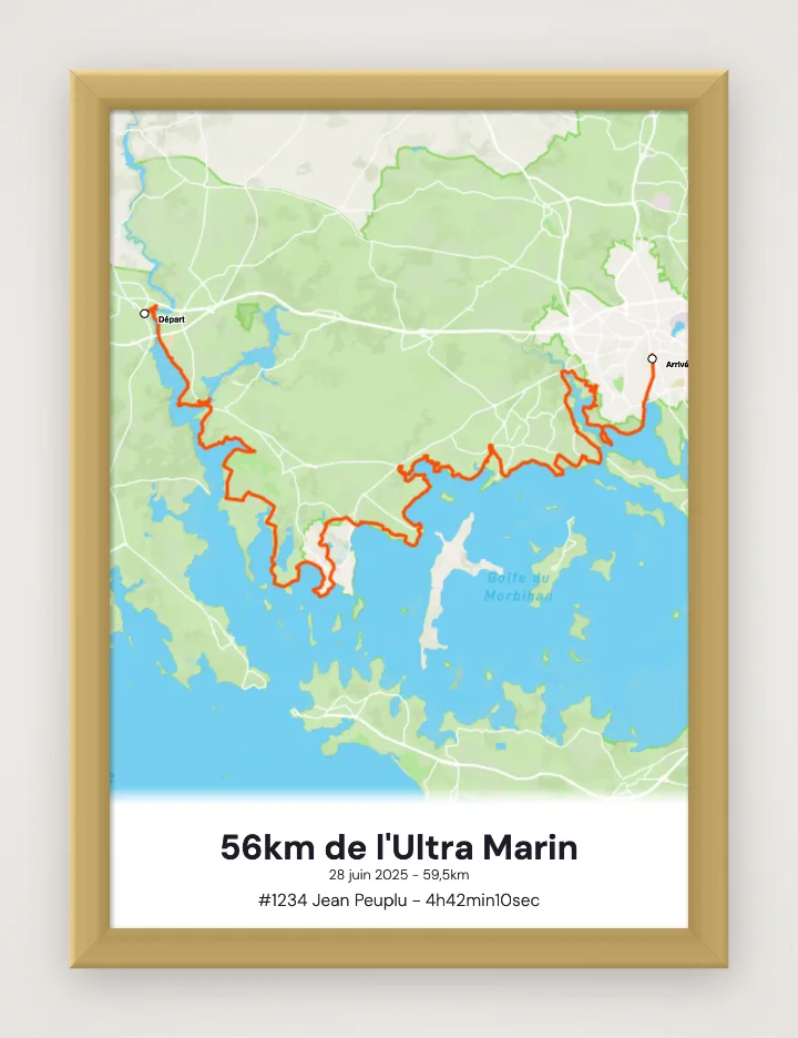 Poster 56km de l'Ultra Marin incorniciato