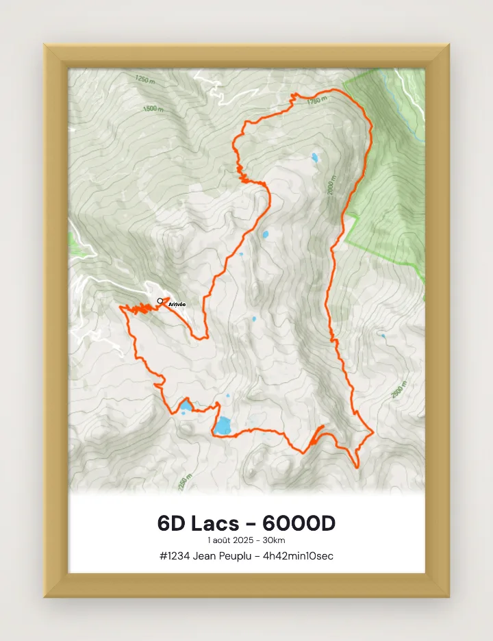 Affiche 6D Lacs - 6000D encadrée