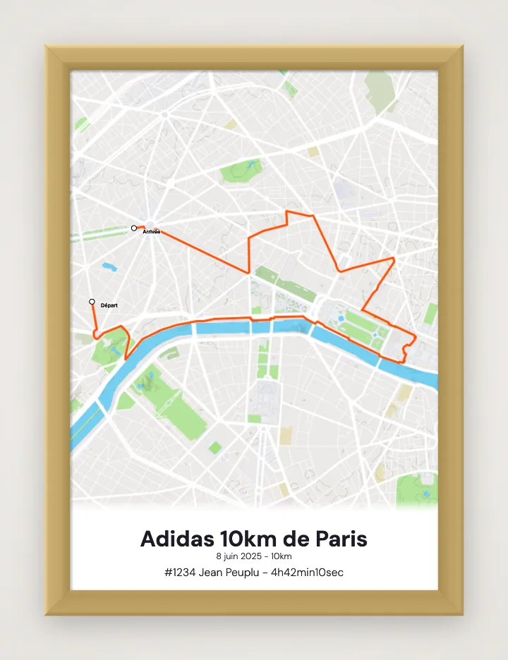 Poster Adidas 10km de Paris incorniciato