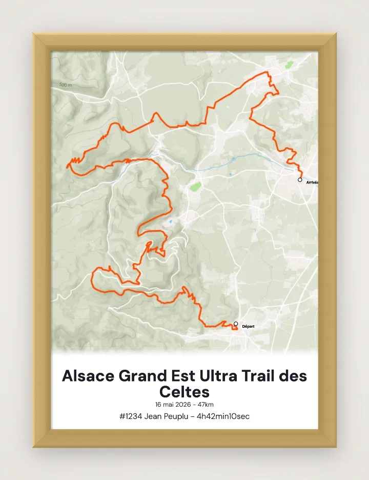 Gerahmtes Poster Alsace Grand Est Ultra Trail des Celtes