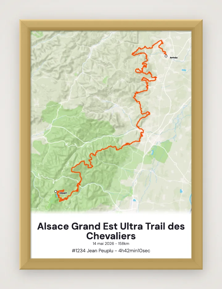 Gerahmtes Poster Alsace Grand Est Ultra Trail des Chevaliers