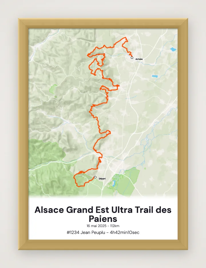Alsace Grand Est Ultra Trail des Paiens framed poster
