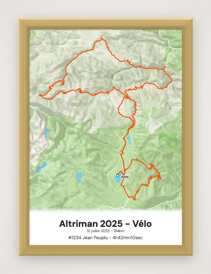 Poster Altriman 2025 - Vélo incorniciato
