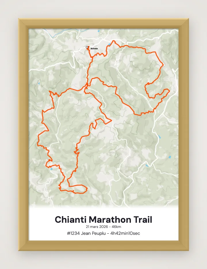 Gerahmtes Poster Chianti Marathon Trail