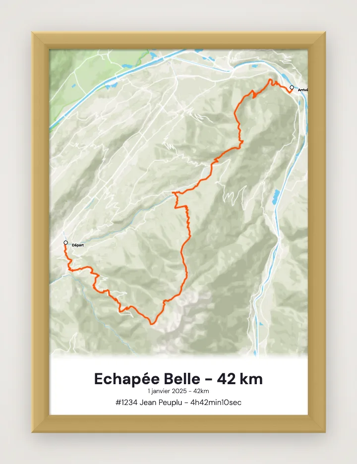 Poster Echapée Belle - 42 km incorniciato