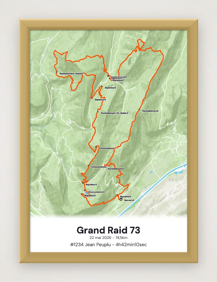 Affiche Grand Raid 73 encadrée