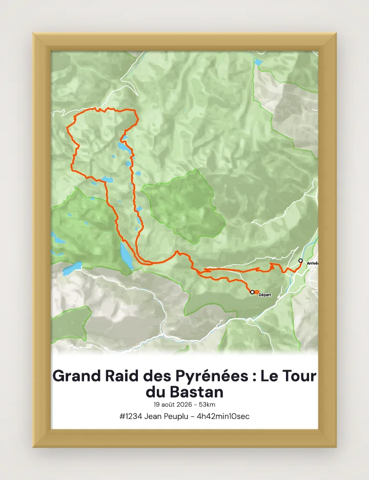 Gerahmtes Poster Grand Raid des Pyrénées : Le Tour du Bastan