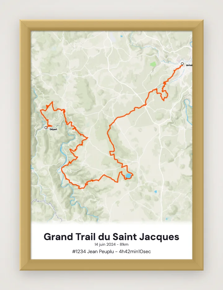 Póster Grand Trail du Saint Jacques enmarcado