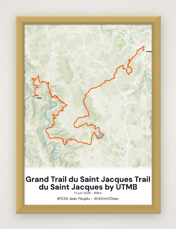 Grand Trail du Saint Jacques Trail du Saint Jacques by UTMB framed poster