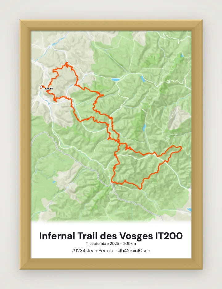 Gerahmtes Poster Infernal Trail des Vosges IT200