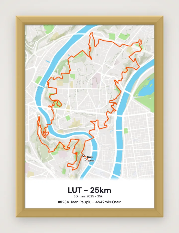 Poster LUT - 25km incorniciato