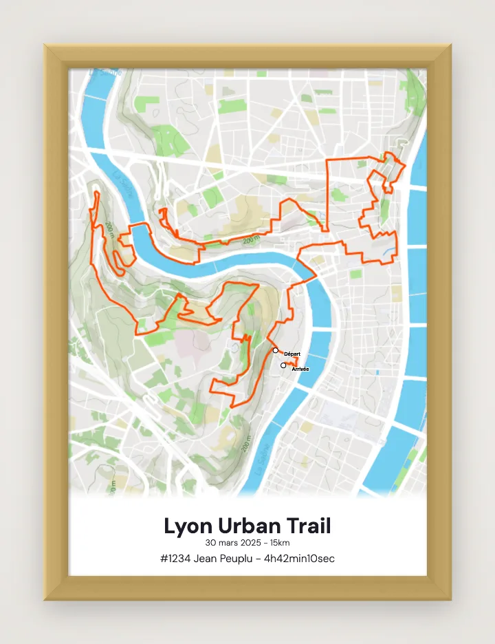 Gerahmtes Poster Lyon Urban Trail