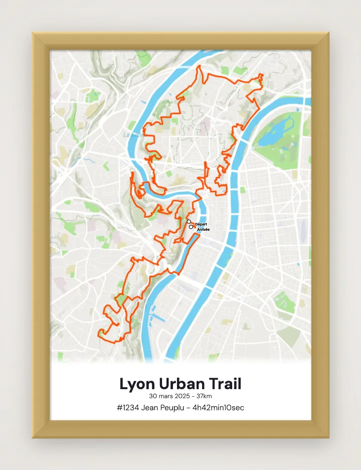 Poster Lyon Urban Trail incorniciato