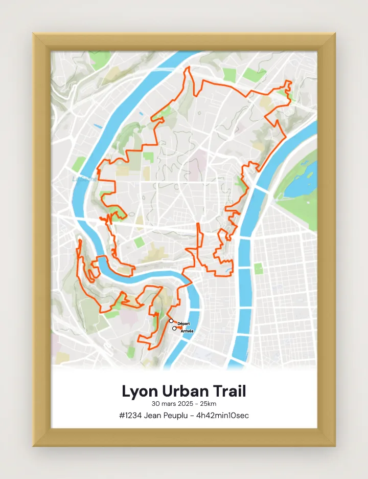 Poster Lyon Urban Trail incorniciato