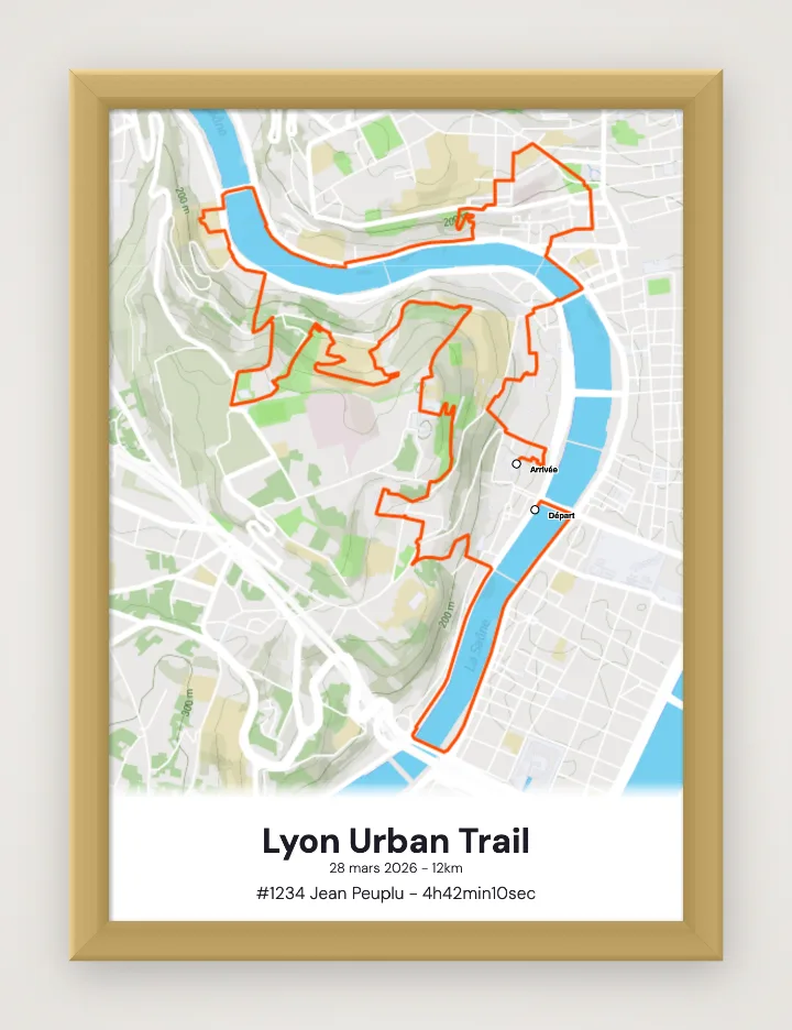 Poster Lyon Urban Trail incorniciato