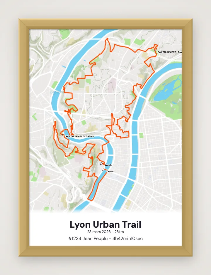 Poster Lyon Urban Trail incorniciato