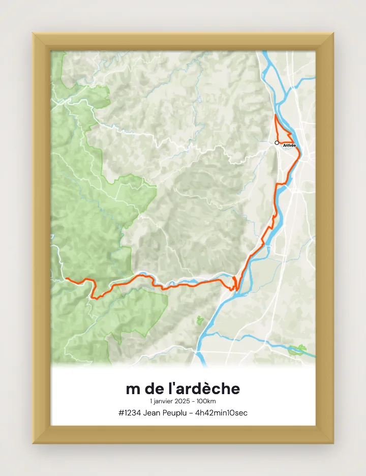 Ingelijste poster m de l'ardèche