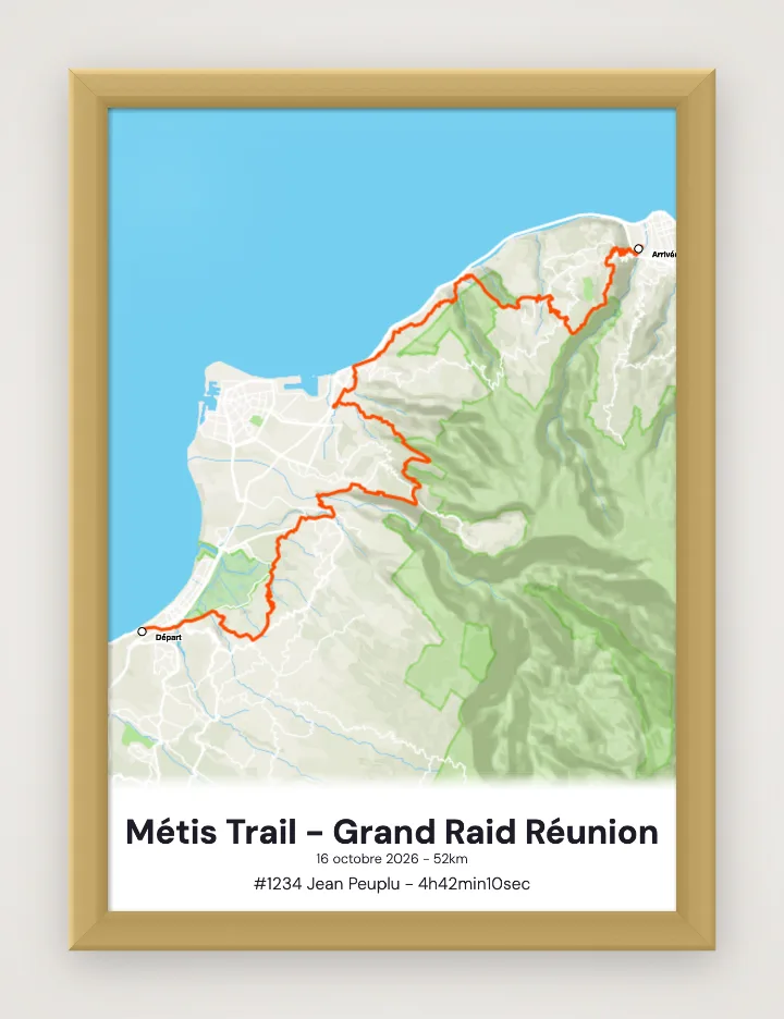 Métis Trail - Grand Raid Réunion framed poster