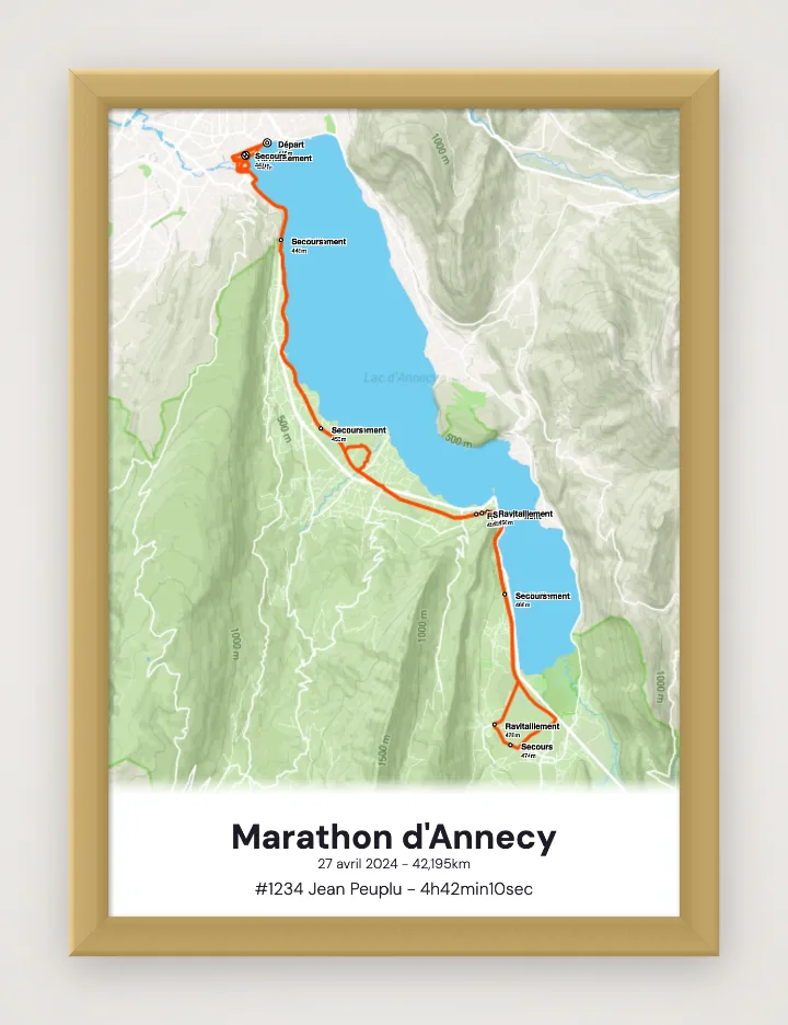 Marathon d'Annecy framed poster