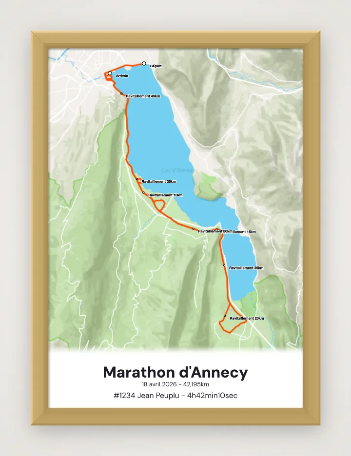 Affiche Marathon d'Annecy encadrée