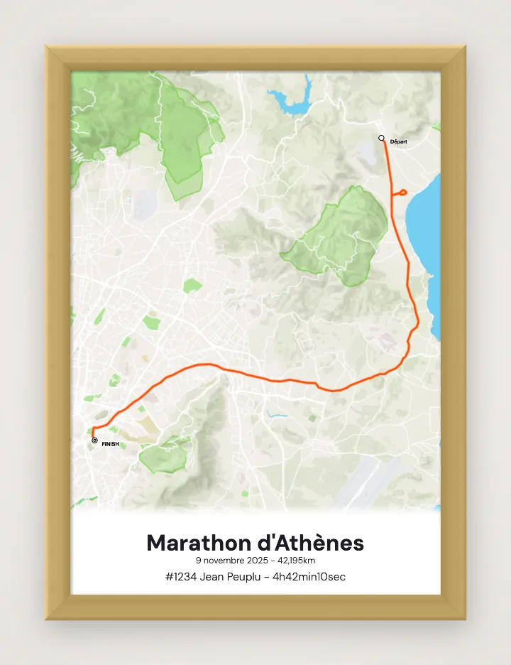Affiche Marathon d'Athènes encadrée