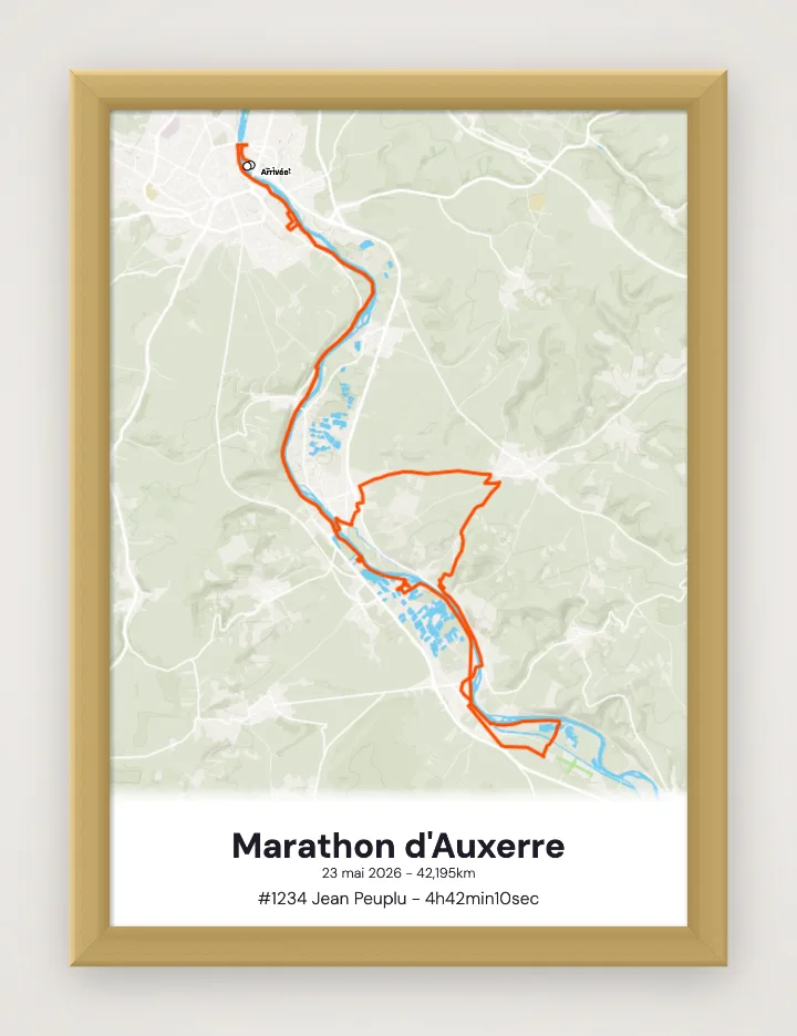Affiche Marathon d'Auxerre encadrée
