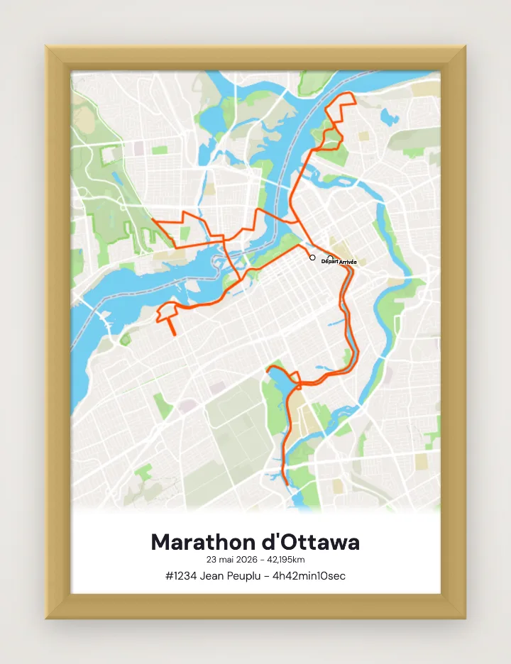 Affiche Marathon d'Ottawa encadrée