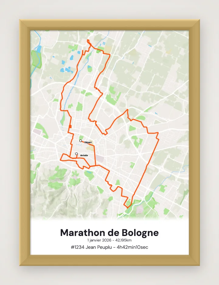 Affiche Marathon de Bologne encadrée