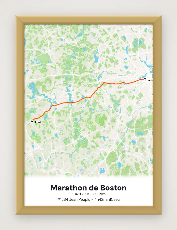 Affiche Marathon de Boston encadrée