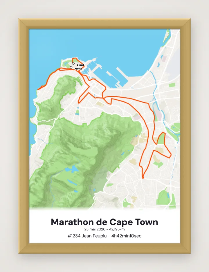 Affiche Marathon de Cape Town encadrée