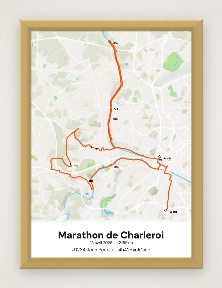 Affiche Marathon de Charleroi encadrée