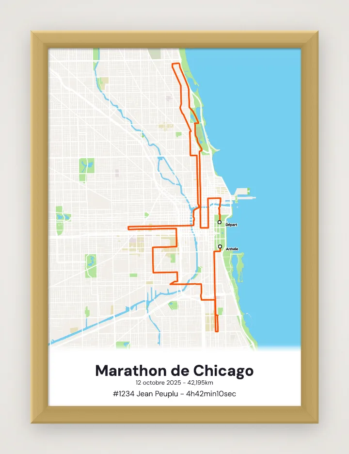 Poster Marathon de Chicago incorniciato