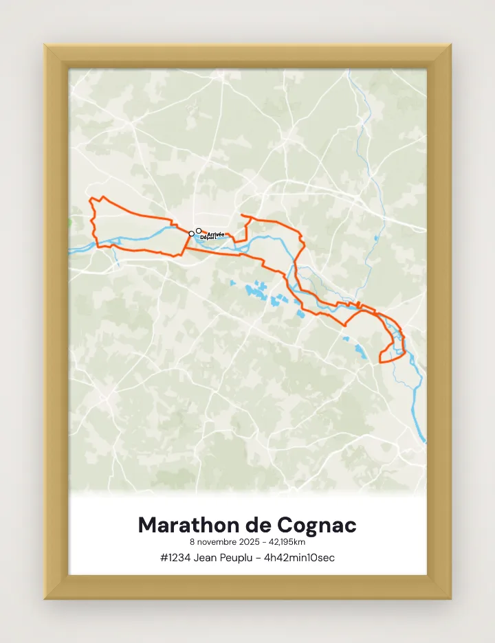 Marathon de Cognac framed poster