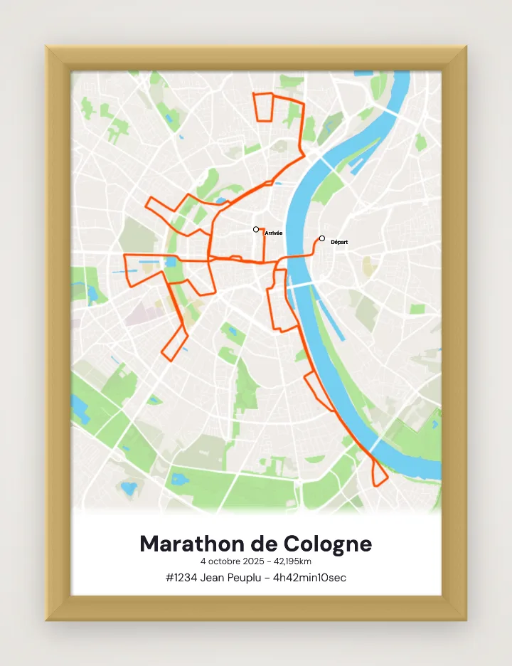 Poster Marathon de Cologne incorniciato