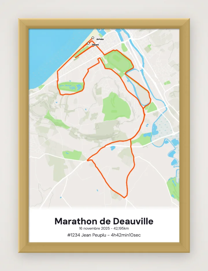 Poster Marathon de Deauville incorniciato