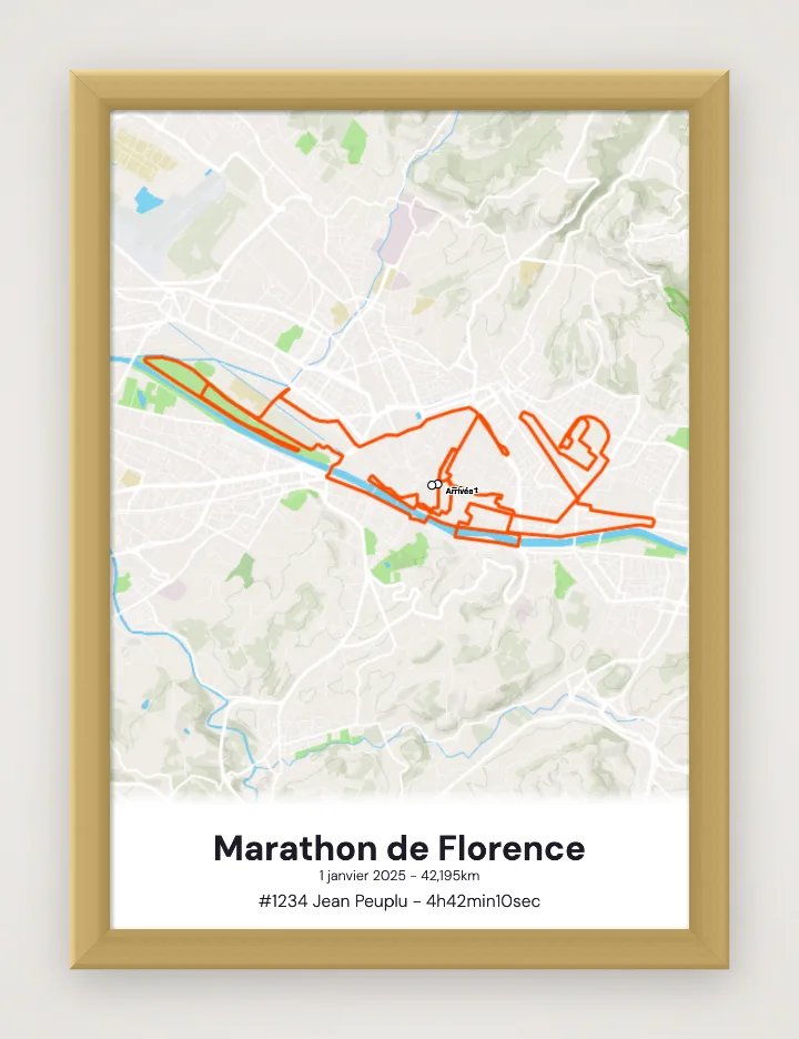 Poster Marathon de Florence incorniciato