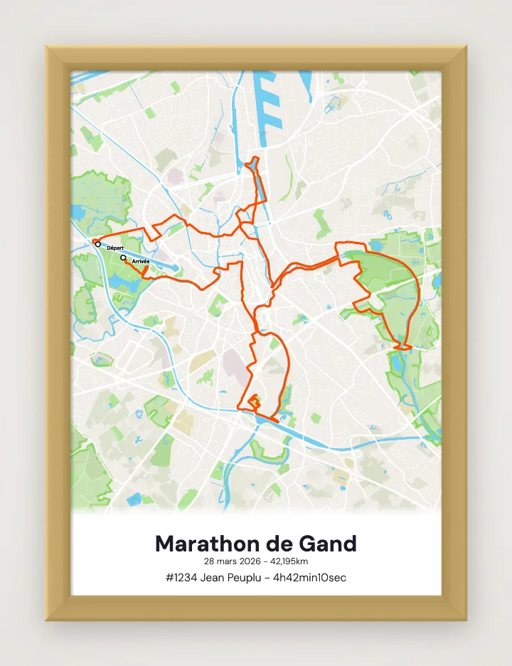 Affiche Marathon de Gand encadrée