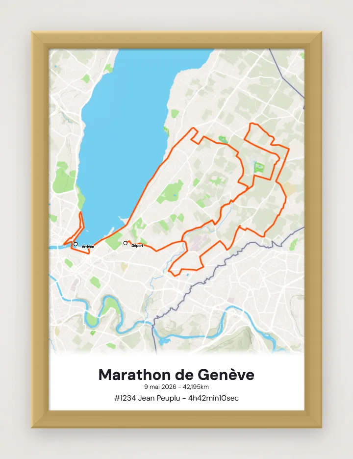 Affiche Marathon de Genève encadrée