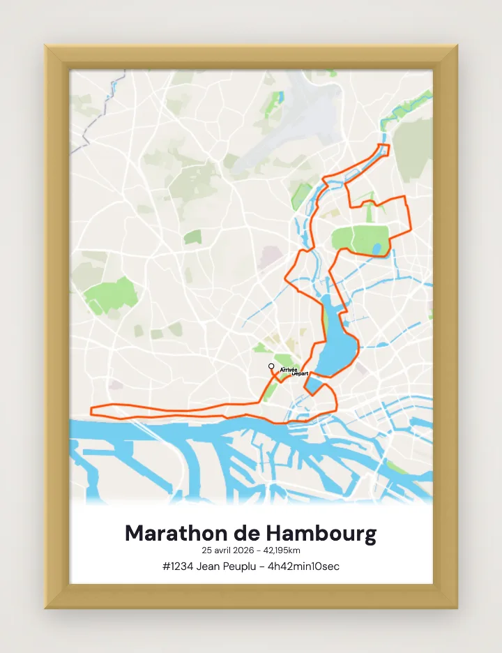 Affiche Marathon de Hambourg encadrée