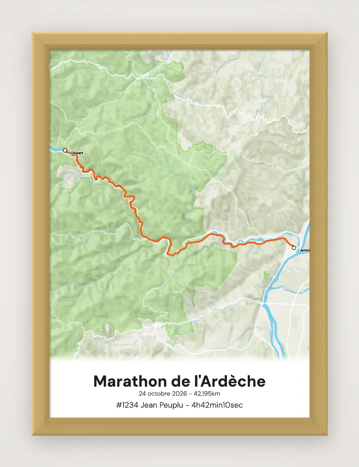 Marathon de l'Ardèche framed poster