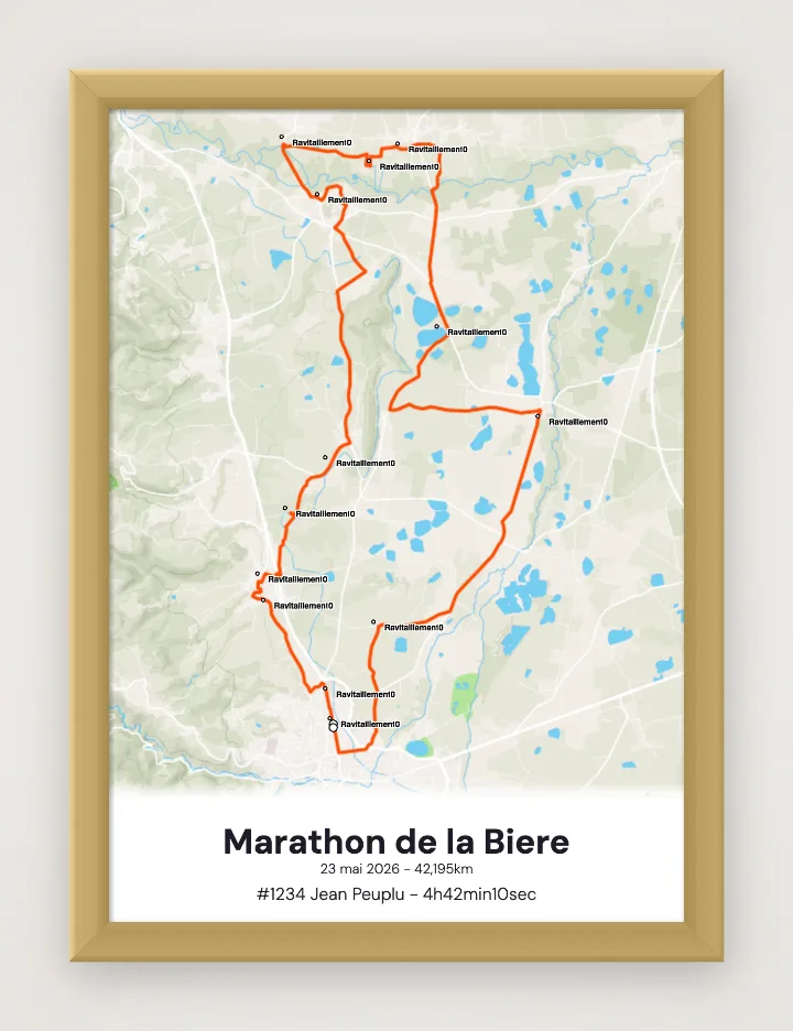 Poster Marathon de la Biere incorniciato