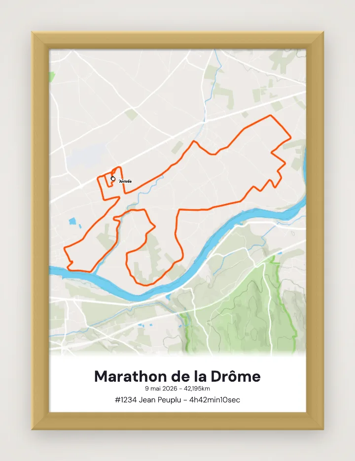 Póster Marathon de la Drôme enmarcado