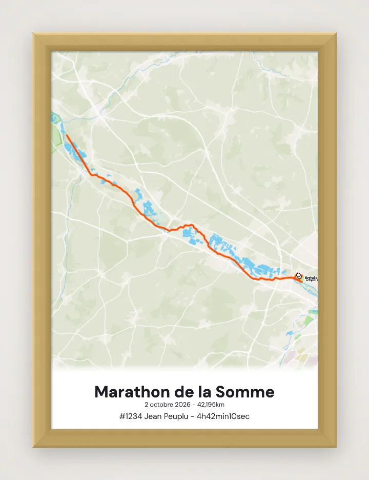 Poster Marathon de la Somme incorniciato