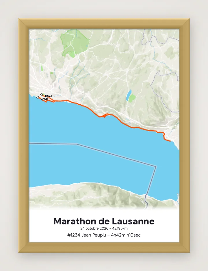 Ingelijste poster Marathon de Lausanne
