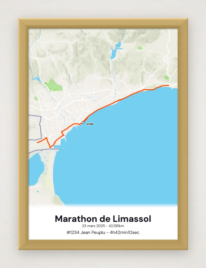 Affiche Marathon de Limassol encadrée