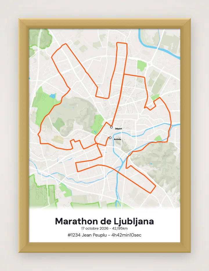 Poster Marathon de Ljubljana incorniciato