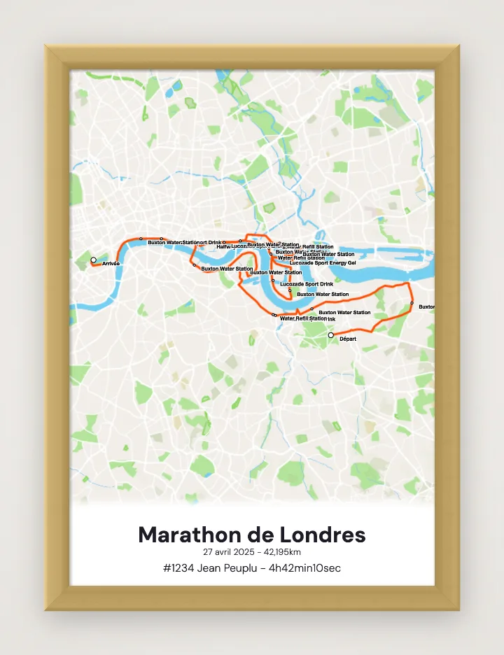 Póster Marathon de Londres enmarcado